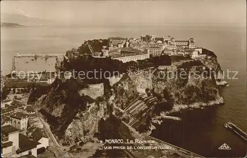 Monaco Le Rocher Fliegeraufnahme Kat. Monaco