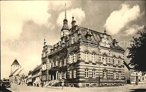 Plau Mecklenburg Rathaus Marktplatz Kat. Plau See