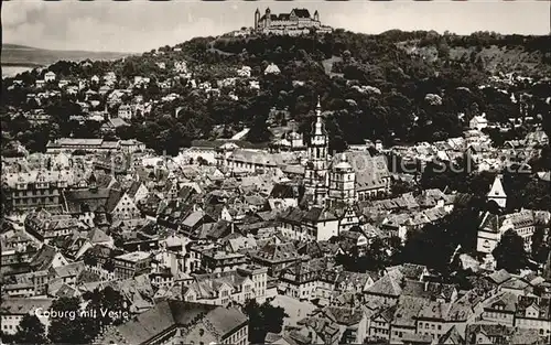 Coburg Stadtbild mit Veste Fliegeraufnahme Kat. Coburg