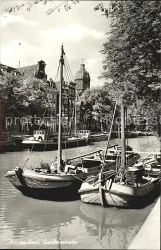 Amsterdam Niederlande Geldersekade Kanal Boote Kat. Amsterdam