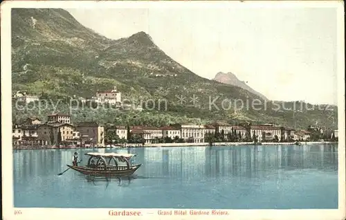 Gardone Riviera Lago di Garda Ansicht vom Gardasee aus Boot Kat. Italien