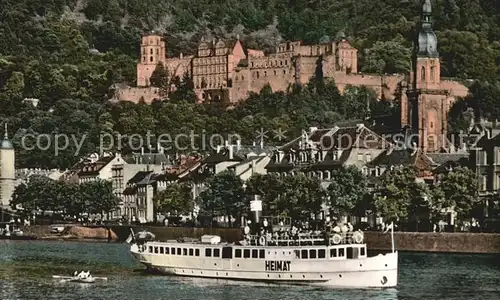 Heidelberg Neckar Dampfer Schloss Kat. Heidelberg