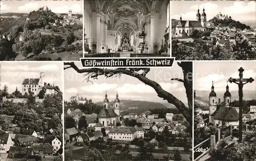 Goessweinstein Ortsansichten mit Basilika und Burg Kreuz Kat. Goessweinstein