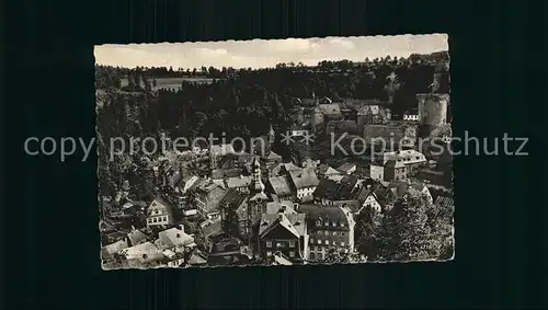 Monschau Stadtbild mit Burg und Jugendherberge Kat. Monschau