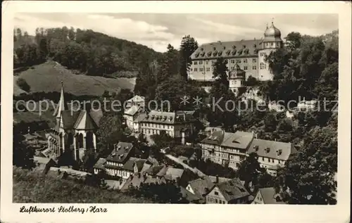 Stolberg Harz Teilansicht Luftkurort mit Schloss Kat. Stolberg Harz