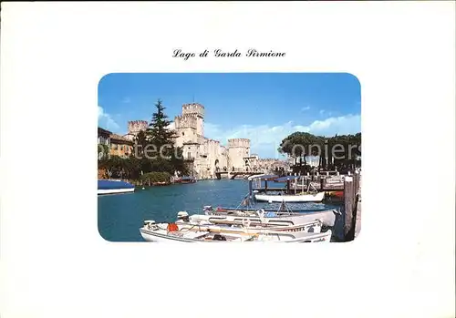 Sirmione Lago di Garda Hafen Schloss Kat. Italien