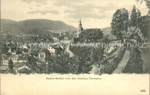 Baden Baden Blick von der Schlossterrasse Kat. Baden Baden