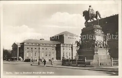 Berlin Oper mit Denkmal Friedrich des Grossen Kat. Berlin