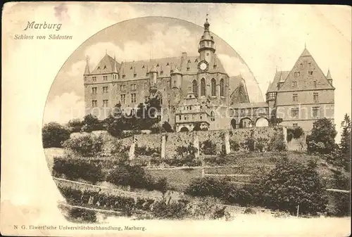 Marburg Lahn Schloss von Suedosten Kat. Marburg