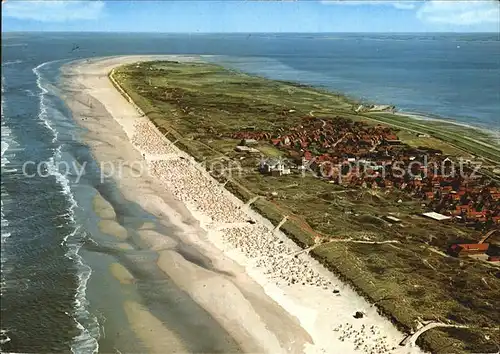 Insel Juist Fliegeraufnahme mit Strand Kat. Norderney