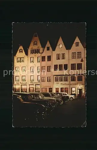 Koeln Rhein Martinswinkel bei Nacht Kat. Koeln