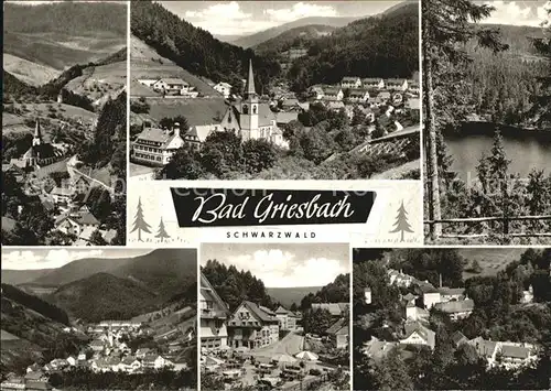 Bad Griesbach Schwarzwald  Ortsansicht mit Kirche Panorama See Kat. Bad Peterstal Griesbach
