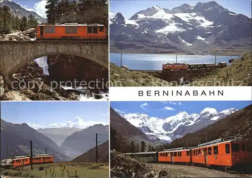 Berninabahn Lago Bianco Morteratsch Berninagruppe Alp Gruem  Kat. Eisenbahn