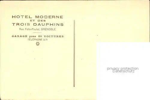 Grenoble Hotel Moderne et des Trois Dauphins Kat. Grenoble