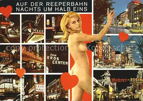 St Pauli Reeperbahn bei Nacht Erotik Kat. Hamburg