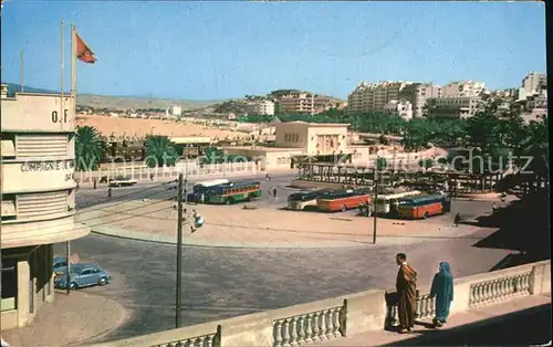Tanger Tangier Tangiers Spanische Strasse und Bahnhof Kat. Marokko