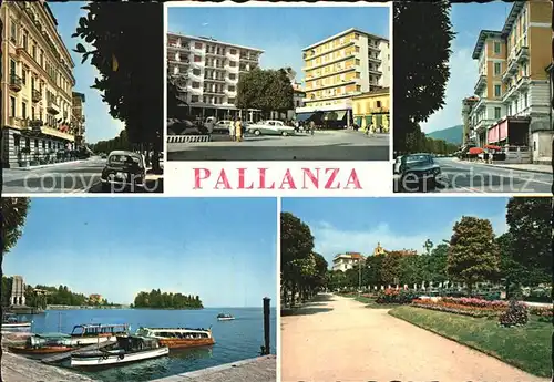 Pallanza Strassenpartien Hafen Promenade Kat. Italien