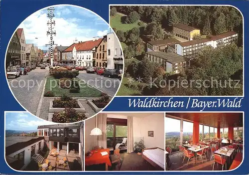 Waldkirchen Niederbayern Dr Richard Zoeller Haus Fliegeraufnahme Gastraum Terrasse Zimmer Strassenpartie Kat. Waldkirchen