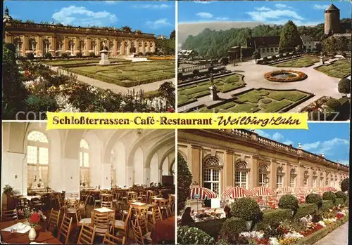 Weilburg Schlossterrassen Cafe Restaurant Park Speisesaal Terrasse Kat. Weilburg Lahn