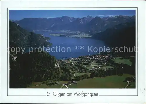 St Gilgen Salzkammergut mit Wolfgangsee Fliegeraufnahme Kat. St Gilgen Wolfgangsee