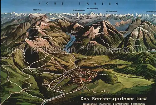 Berchtesgaden Hohe Tauern Panoramakarte Kat. Berchtesgaden