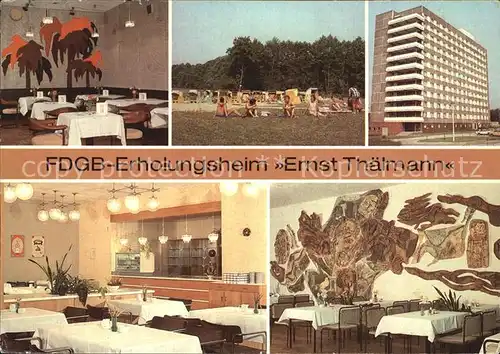 Rheinsberg FDGB Erholungsheim Ernst Thaelmann Bar Cafe Urlauberrestaurant Strand Kat. Rheinsberg