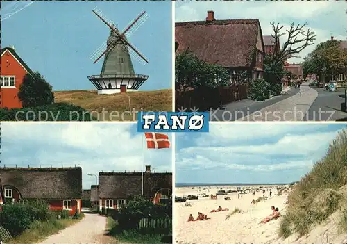 Fano Nordby Windmuehle Strassenpartie Strand Duenen / Fano Insel /