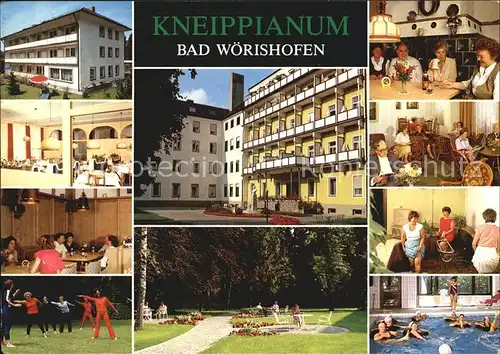 Bad Woerishofen Kneippianum Speisesaal Gastraeume Park Wassertretanlage Hallenbad Kat. Bad Woerishofen