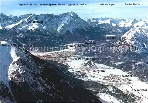 Garmisch Partenkirchen Loisachtal und Umgebung Panoramakarte Kat. Garmisch Partenkirchen