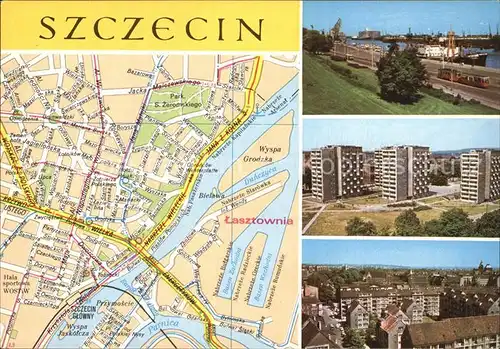 Szczecin Port na Odrze Zabudowa rejonu alei Wyzwolenia Panorama Starego Miasta Kat. Szczecin Stettin