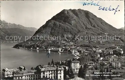 Lugano TI Paradiso Fliegeraufnahme San Salvatore e Monte Generoso Kat. Lugano