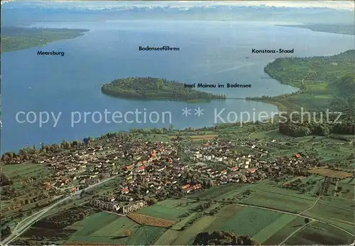Litzelstetten Fliegeraufnahme Bodensee Insel Mainau Kat. Konstanz