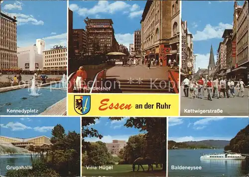 Essen Ruhr Am Handelshof Kettwigerstrasse Baldeneysee Villa Huegel Grugahalle Kennedyplatz Kat. Essen