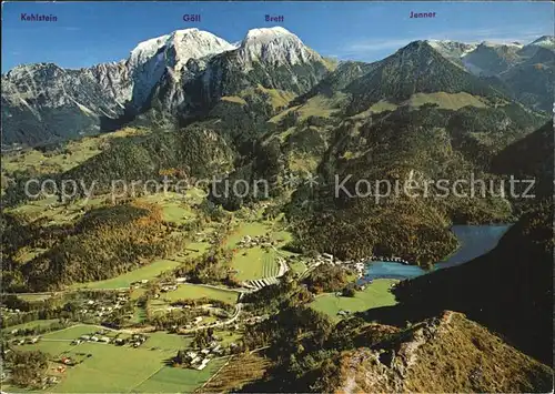 Koenigsee Berchtesgaden Blick vom Gruenstein