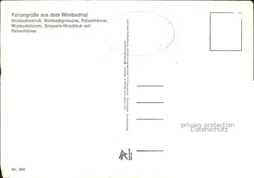 Wimbachtal Wimbachschloss Wimbachgriesalm Palvenhoerner  Kat. Berchtesgaden