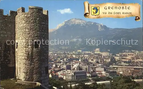 Grenoble vu du Fort Rabot la ville et le Moucherotte Kat. Grenoble