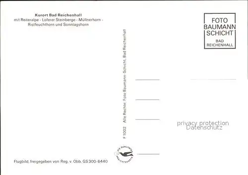 Bad Reichenhall mit Reiteralpe Loferer Steinberge Muellnerhorn Ristfeuchthorn Sonntagshorn Fliegeraufnahme Kat. Bad Reichenhall