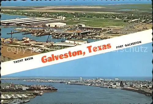 Galveston Texas Yacht Basin Port aerial view Kat. Galveston