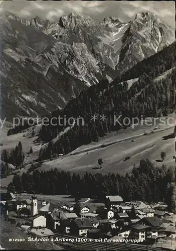 St Anton Arlberg Panorama mit Parseiergruppe Kat. St. Anton am Arlberg