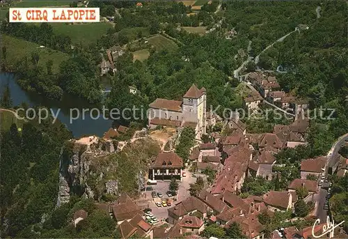 Saint Cirq Lapopie Fliegeraufnahme Kat. Saint Cirq Lapopie