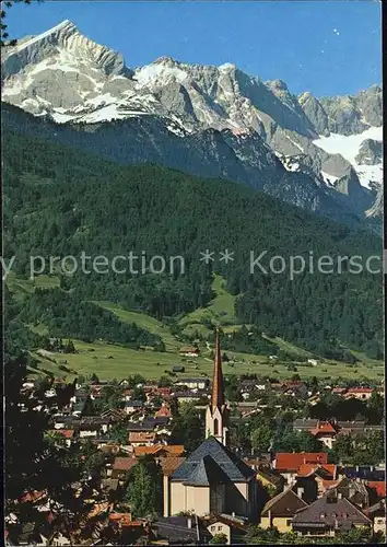 Garmisch Partenkirchen mit Pfarrkirche Kat. Garmisch Partenkirchen