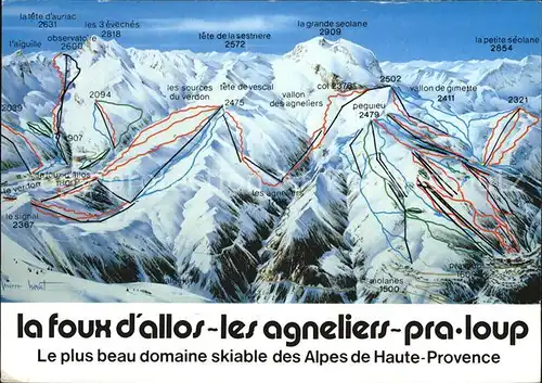 Pra Loup Les Angneliers Skipistenkarte