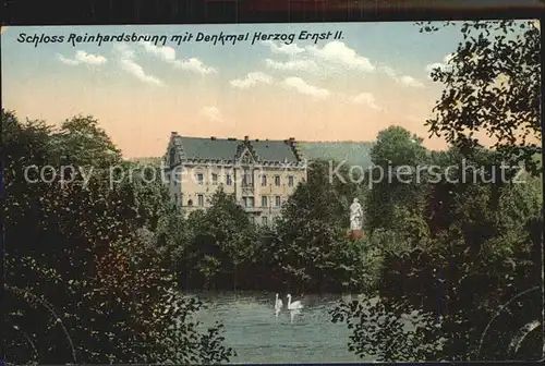 Reinhardsbrunn Schloss Denkmal Herzog Ernst II Kat. Friedrichroda