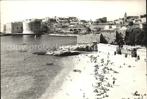 Dubrovnik Ragusa Strand Altstadt Festung Stadtmauer Kat. Dubrovnik