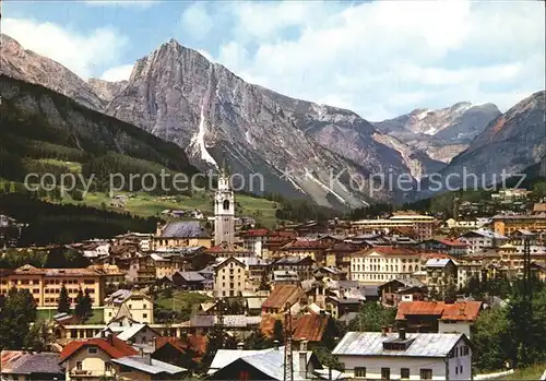 Cortina d Ampezzo Ortsansicht mit Kirche Col Rosa Kat. Cortina d Ampezzo