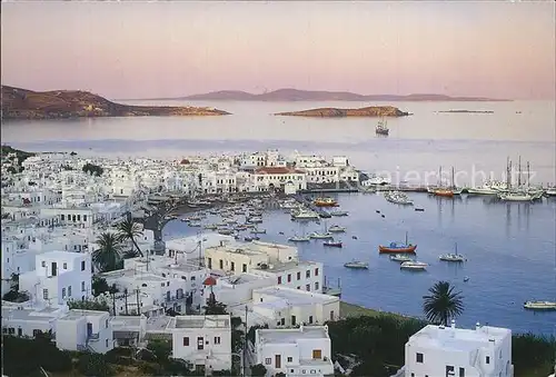 Mykonos Kykladeninsel aegaeis Panorama Hafen Kueste Insel Kat. 