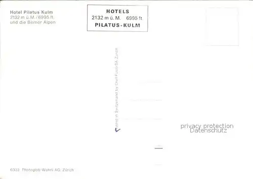Kulm Bern Hotel Pilatus Kat. Bern