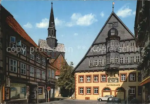 Osterode Harz Rathaus und Marktkirche Kat. Osterode am Harz