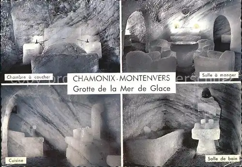 Chamonix Grotte de la Mer de Glace Chambre a coucher Salle a manger Cuisine Salle de bain Kat. Chamonix Mont Blanc