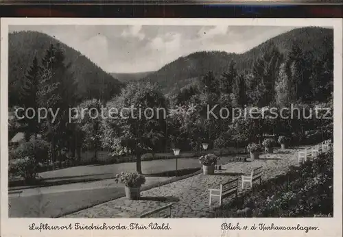 Friedrichroda Blick von den Kurhausanlagen Kat. Friedrichroda